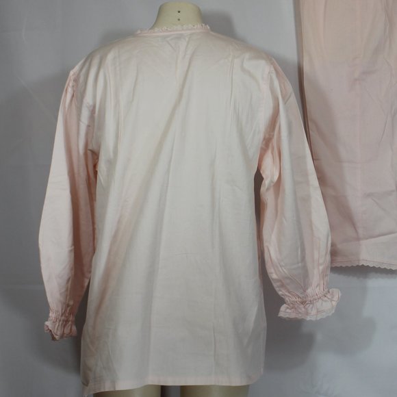 NWNT Wacoal Cozy Pajamas Sheer Peach  Set ILE SAINT LOUIS Crochet Cotton Medium - Picture 10 of 11
